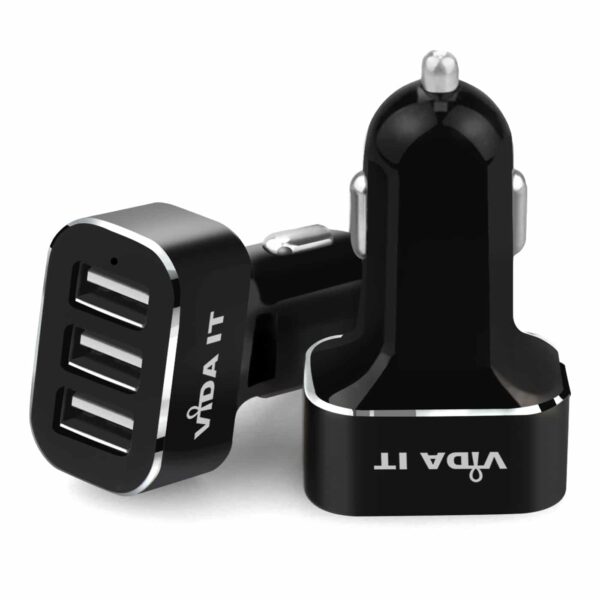 Vida IT V3 Fast USB 3 Port Car Charger with Smart IC 5V/5.2A 26 Watt Output Vida IT V3 Fast USB 3 Port Car Charger with Smart IC 5V/5.2A 26 Watt Output