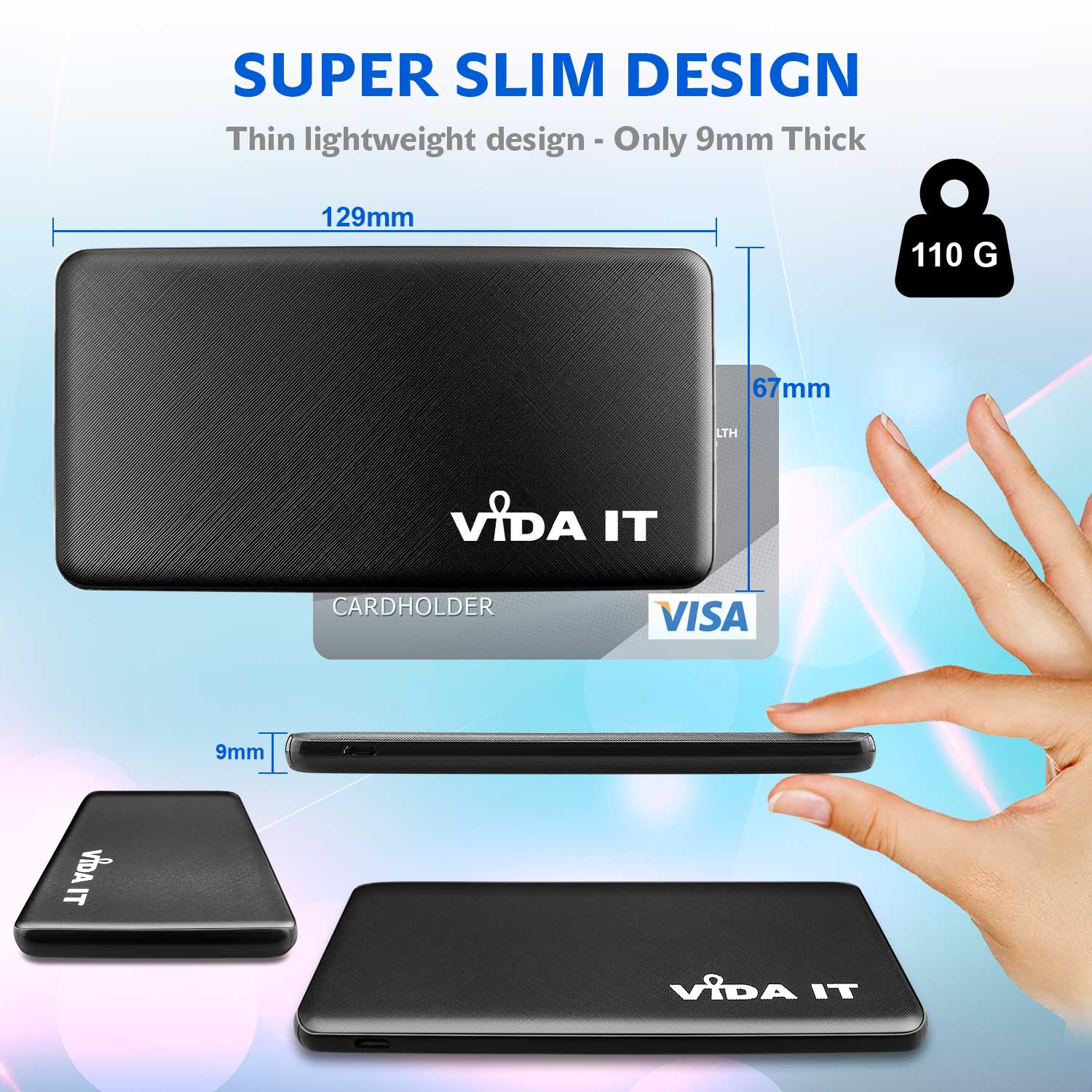 Vida IT V506 Slim Power Bank for Heated Vest Jacket Gilet Scarf 2.1A 5V USB Battery Pack, Portable Charger for iPhone Samsung Phones - Image 9