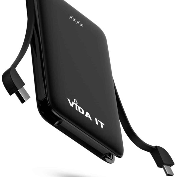 Vida IT vBot 5000mAh Power Bank Portable Charger with Built-In Cable for Mobile Phone Vida IT vBot 5000mAh Power Bank Portable Charger with Built-In Cable for Mobile Phone